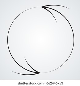  Lines in Arrow Form . Direction Vector Illustration .Technology Circle Logo . Design element . Abstract Geometric shape .