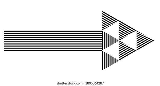 Lines in arrow Form . Vector Illustration .Technology  Logo . Design element . Abstract Geometric shape . 