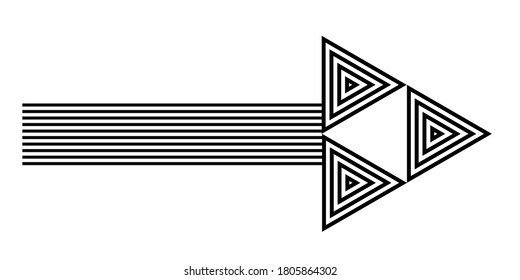 Lines in arrow Form . Vector Illustration .Technology  Logo . Design element . Abstract Geometric shape . 