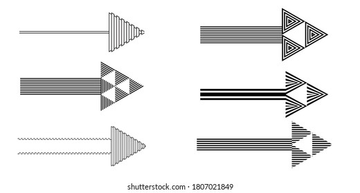 Lines in arrow Form . Vector Illustration .Technology  Logo . Design element . Abstract Geometric shape .
