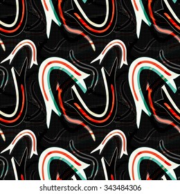 lines and arrows on a black background graffiti seamless background