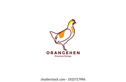 lines art abstract animal pets hen logo design vector icon symbol illustration