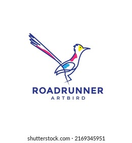 Lines Art Abstract Bird Roadrunner Logo Design Vector Graphic Symbol Icon Illustration Creative Idea