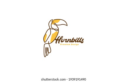 lines art abstract colorful bird hornbird logo vector symbol icon design illustration