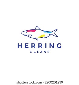 lines art abstract fish herring logo