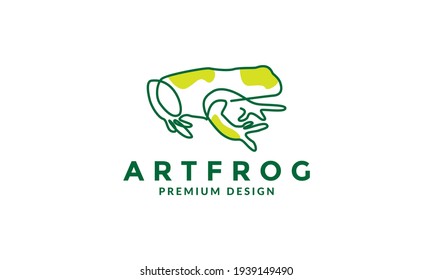 lines art abstract green frog logo vector symbol icon design illustration