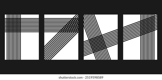 lines Art composition black and white geometric. Modern art design. Design elements set. Bauhaus art style. Geometric shape. Wall art