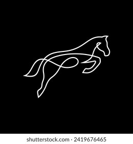 diseño de líneas de arte caballo moderno logotipo vector símbolo icono