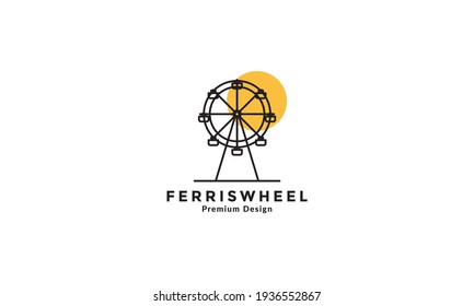 lines art Ferris Wheel logo symbol vector icon illustration design