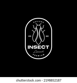 lines art insect fly badge logo design