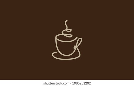 lines art or single lines coffee cup logo symbol vector icon illustration graphic design 