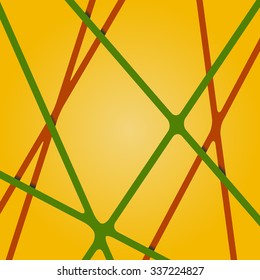 Lines background. Abstract lines background. Crossing lines. Nodes in the intersections of lines. Lines background 3d. Lines background on different levels. Overlapping abstract lines background.