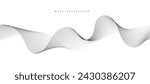 Lines for the background. Black stripes on a white background. Set of wavy lines. Multiple line waves. Creative line art. Grey waves with lines. Vector waves set. Curved wavy line, smooth stripe.