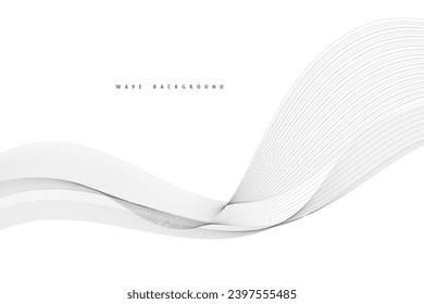 Lines for the Background. Black Stripes on a White Background. Curved Wavy Line, Smooth Stripe.