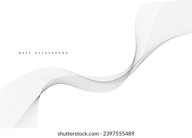 Lines for the Background. Black Stripes on a White Background. Curved Wavy Line, Smooth Stripe.