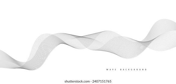 Líneas para el fondo. Bandas negras sobre un fondo blanco. Conjunto de líneas onduladas. Varias ondas de línea. Arte de línea creativa. Olas grises con líneas. Olas vectoriales establecidas. Línea ondulada curvada, banda lisa.