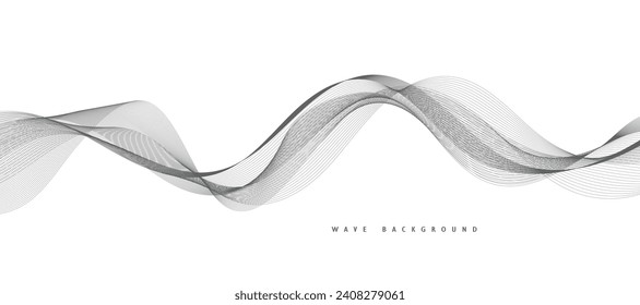Líneas para el fondo. Bandas negras sobre un fondo blanco. Conjunto de líneas onduladas. Varias ondas de línea. Arte de línea creativa. Olas grises con líneas. Olas vectoriales establecidas. Línea ondulada curvada, banda lisa.