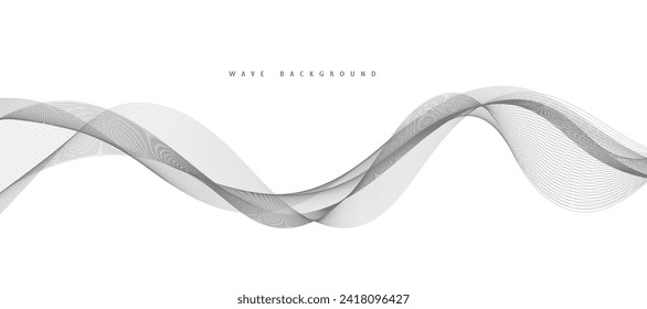 Linien für den Hintergrund. Schwarze Streifen auf weißem Hintergrund. Reihe von gewellten Linien. Mehrzeilige Wellen. Kreative Linienkunst. Graue Wellen mit Linien. Vektorwellen eingestellt. Kurvig gewölbte Linie, glatter Streifen.