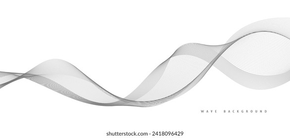 Linien für den Hintergrund. Schwarze Streifen auf weißem Hintergrund. Reihe von gewellten Linien. Mehrzeilige Wellen. Kreative Linienkunst. Graue Wellen mit Linien. Vektorwellen eingestellt. Kurvig gewölbte Linie, glatter Streifen.
