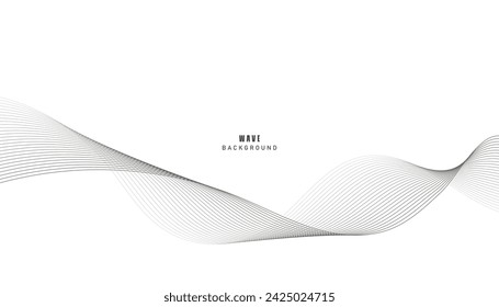 Lines for the background. Black stripes on a white background. Set of wavy lines. Multiple line waves. Creative line art. Grey waves with lines. Vector waves set. Curved wavy line, smooth stripe.