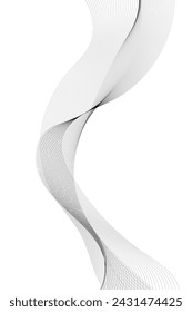 Lines for the background. Black stripes on a white background. Set of wavy lines. Multiple line waves. Creative line art. Grey waves with lines. Vector waves set. Curved wavy line, smooth stripe.