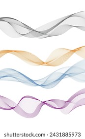 Líneas para el fondo. Rayas negras sobre fondo blanco. Conjunto de líneas onduladas. Varias ondas de línea. Arte de líneas creativas. Ondas grises con líneas. Vector ondas conjunto. Línea ondulada curva, banda lisa.