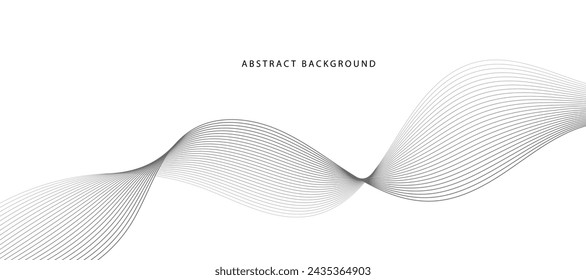 Líneas para el fondo. Rayas negras sobre fondo blanco. Conjunto de líneas onduladas. Varias ondas de línea. Arte de líneas creativas. Ondas grises con líneas. Vector ondas conjunto. Línea ondulada curva, banda lisa.