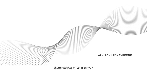 Líneas para el fondo. Rayas negras sobre fondo blanco. Conjunto de líneas onduladas. Varias ondas de línea. Arte de líneas creativas. Ondas grises con líneas. Vector ondas conjunto. Línea ondulada curva, banda lisa.