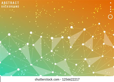Lines Background Dots with Connections for your Design. Geometric Vector Concept of Science, Chemistry, Biology, Medicine, Technology, Business. 