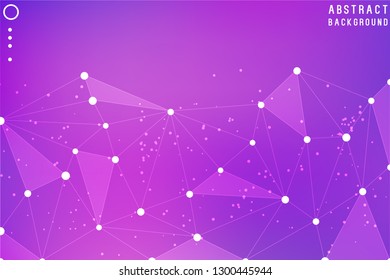 Lines Background Dots with Connections for your Design. Geometric Vector Concept of Science, Chemistry, Biology, Medicine, Technology, Business. 