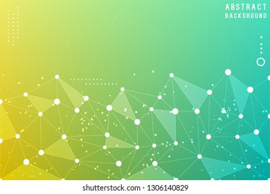 Lines Background Dots with Connections for your Design. Geometric Vector Concept of Science, Chemistry, Biology, Medicine, Technology, Business. 