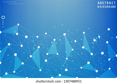Lines Background Dots with Connections for your Design. Geometric Vector Concept of Science, Chemistry, Biology, Medicine, Technology, Business. 