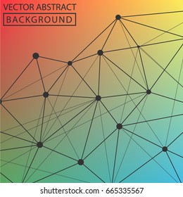 Lines background dots with connections for your design. Molecule and communication background. Vector illustration