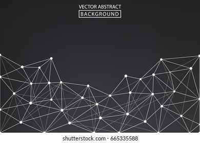 Lines background dots with connections for your design. Molecule and communication background. Vector illustration