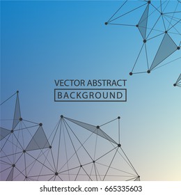 Lines background dots with connections for your design. Molecule and communication background. Vector illustration