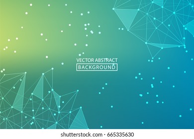 Lines background dots with connections for your design. Molecule and communication background. Vector illustration