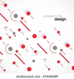 Lines background dots with connections for your design. Molecule and communication background. Vector illustration.