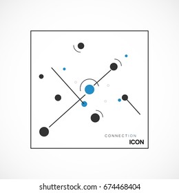 Lines background dots with connections for your design. Molecule and communication background. Vector illustration.