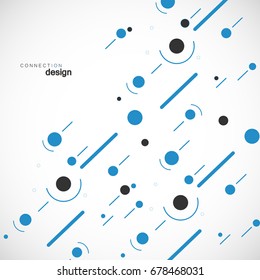 Lines background dots with connections for your design. Molecule and communication background. Vector illustration.