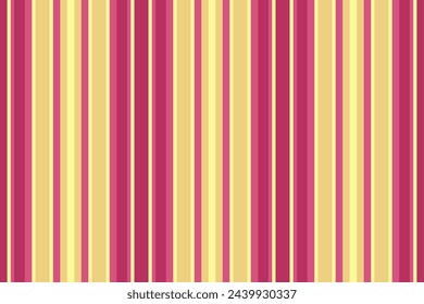 Lines background stripe of vector vertical fabric with a textile texture seamless pattern in pink and yellow colors.
