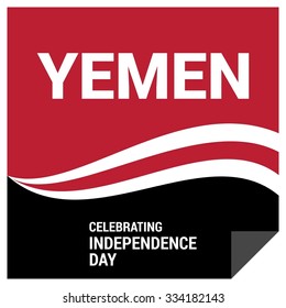 Lines background with text. Vector Yemen Independence Day Celebrating 29 November Celebration Card. Illustration