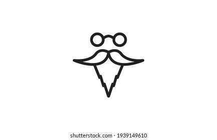 símbolo vectorial del logotipo del hombre de la barba de líneas Icono de diseño