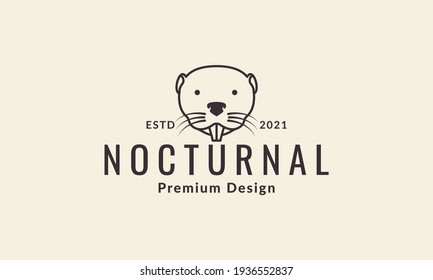 lines beaver head logo symbol vector icon illustration design