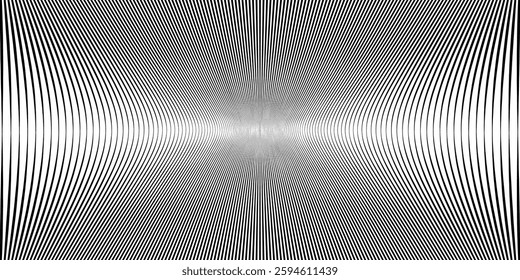 Lines bg with moire optical effect of surreal psychedelic texture. Abstract seamless background with waves. Simple pattern