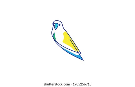 lines bird parakeet abstract logo symbol vector design illustration