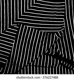 Lines. Black & white backdrop. Dimensional vector background. 