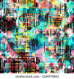 Lines and blots. Colorful seamless texture. Abstract vector background for web page, banners backdrop, fabric, home decor, wrapping