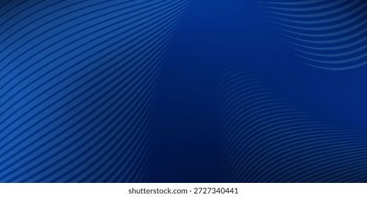 Lines blue abstract background, the look of stainless steel, circular lines on a blue abstract simple