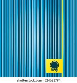 Lines blue background. Award icon. Best guarantee symbol. Winner achievement sign. Yellow tag label. Vector