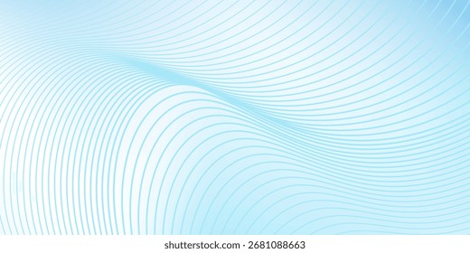 Fundo de gradiente azul de linhas com linhas brilhantes ondas abstrato